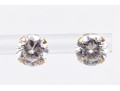 14k Yellow Gold 8mm CZ Solitaire Stud Earrings