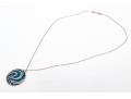 Swarovski Crystal Opera Length Necklace With Blue And White Crystal With Matching Ring