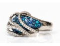 Swarovski Crystal Opera Length Necklace With Blue And White Crystal With Matching Ring