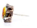 Collection Of Colorful Costume Jewelry Stud Earrings Set With Sterling Silver Posts