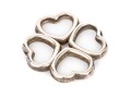 Tiffany & Co. Sterling Silver Quatrefoil Patterned Open Heart Motif Pendant