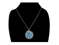 Swarovski Crystal Opera Length Necklace With Blue And White Crystal With Matching Ring