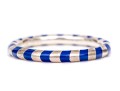 Tiffany & Co. Sterling Silver Paloma Picasso Blue Enamel Candy Striped Stack Ring, Size 6