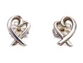 Tiffany & Co. Sterling Silver Paloma Picasso Open Heart Ribbon Stud Earrings