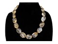 Fabulous Super Chunky Lightly Faceted Citrine And Quartz Bead Necklace