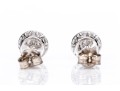 Sterling Silver Pair Of Diamond Set Cluster Stud Style Earrings, App. 0.13 TCW