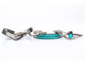 Sterling Silver Collection Of Four Cuff Style Bracelets; Two Plain Styles, Two Turquoise Set