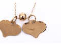 10k Yellow Gold Delicate Heart Motif Inspirational Charm Necklace, 