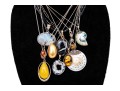 Sterling Silver Collection Of Ten Stone, Glass, Amber And Composite Necklaces