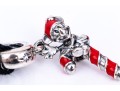 Pandora Sterling Silver Christmas Themed Charms, On A Woven Champagne Cord Bracelet