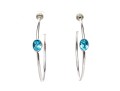 Swarovski Crystal Large Round Hoop Earrings, Blue Crystal Set