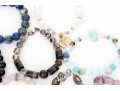Collection Of Eighteen Stone Bead Bracelets And Two Cultured Freshwater Pearl Bracelets