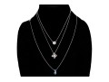 Sterling Silver Collection Of Three Cz And Crystal Set Necklaces On Chains