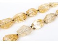 Fabulous Super Chunky Lightly Faceted Citrine And Quartz Bead Necklace