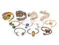 Alex + Ani Collection Of Adjustable Sterling Silver And Sterling Silver Vermeil Rings
