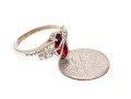 10k White Gold Class Of 2005 Fairfield University Burgundy And White Cz Class Ring, Size 6.25 