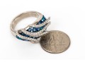 Swarovski Crystal Opera Length Necklace With Blue And White Crystal With Matching Ring