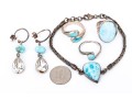 Sterling Silver Collection Of Light Blue Larimar Stone Jewelry