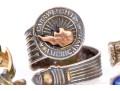 Alex + Ani Collection Of Adjustable Sterling Silver And Sterling Silver Vermeil Rings