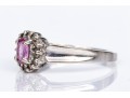 14k White Gold Oval Pink Topaz And Diamond Halo Ring, App. 0.07 TCW, Size 6.75