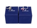 Swarovski Pair Of Crystal Set Rings, Sizes 6.75, With Boxes