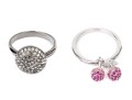 Swarovski Pair Of Crystal Set Rings, Sizes 6.75, With Boxes