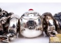 Pandora Sterling Silver Christmas Themed Charms, On A Woven Champagne Cord Bracelet