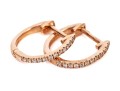 14k Rose Gold Diamond Set Narrow Hinged Hoop Earrings, App. 0.06 TCW