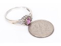 14k White Gold Oval Pink Topaz And Diamond Halo Ring, App. 0.07 TCW, Size 6.75