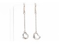 Tiffany & Co. Sterling Silver Elsa Peretti Iconic Small Open Heart Drop Pendant Earrings