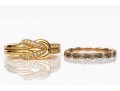 Swarovski Collection Of Six Rings, Rose, White And Yellow Tones, Sizes 5 3/4 To 7
