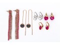 Swarovski Collection Of Crystal Set Earrings, Silver And Rose Tones