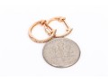 14k Rose Gold Diamond Set Narrow Hinged Hoop Earrings, App. 0.06 TCW