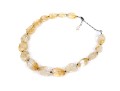 Fabulous Super Chunky Lightly Faceted Citrine And Quartz Bead Necklace