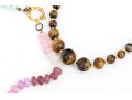 Collection Of Two Tigers Eye, One Quartz And One Cultured Freshwater Pearl Necklaces