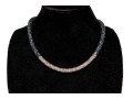 Swarovski Crystal Black And Champagne Color Crystal Filled Black Mesh Tube Necklace
