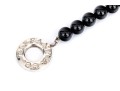 Tiffany & Co. Sterling Silver Bold Chunky 1837 Style Toggle Black Onyx Beaded Bracelet