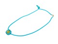 Swarovski Crystal Contemporary Blue Metallic And Cord Necklace With Yellow Crystal Center