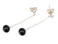 Tiffany & Co. Sterling Silver Contemporary 6.5 Mm Black Onyx Ball Pendant Earrings