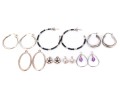Sterling Silver Collection Of Hoop Earrings And Earrings Jackets