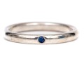 Tiffany & Co. Sterling Silver Pretty Elsa Peretti Flush Set Sapphire Stack Ring, Size 8