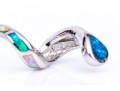 Sterling Silver Collection Of Four Opal Doublet Inlaid Drop Pendant And Hoop Earrings