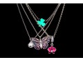 Collection Of Four Sterling Silver Whimsical Necklaces, Including A Shamrock, On Chains