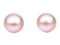 14k Yellow Gold Pink Toned 9.5 Mm Cultured Freshwater Pearl Earrings