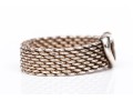 Tiffany & Co. Sterling Silver Fun 6.25 Mm Wide Heart Motif Mesh Band Ring, Size 7.5