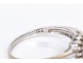 14k White Gold Oval Pink Topaz And Diamond Halo Ring, App. 0.07 TCW, Size 6.75