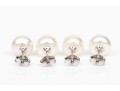 Sterling Silver Set Of Two Cultured Freshwater Pearl Stud Earrings, 8.25 Mm