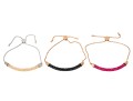 Swarovski Trio Of Three Crystal Set Adjustable Bracelets, Boxed