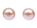 14k Yellow Gold Pink Toned 9.5 Mm Cultured Freshwater Pearl Earrings