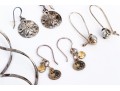 Collection Of Sterling Silver Drop Pendant Style Earrings